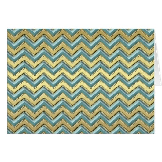 Gold and Teal Chevron Pattern Cards (Front Horizontal)