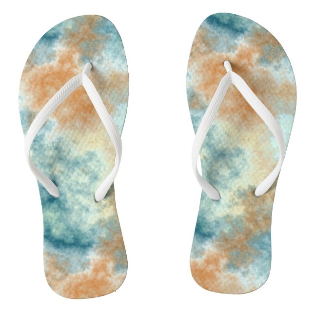 Gold and Teal   Flip Flops (Footbed)