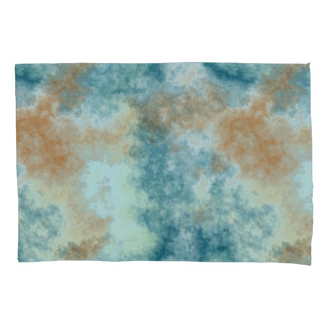 Gold and Teal  Pillow Case (Front)