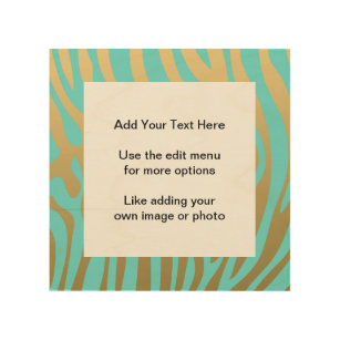 Tiffany Wood Wall Art Zazzle Gold And Tiffany Blue Zebra Stripes Pattern Wood Wall Decor