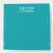 Gold and Turquoise Aqua Glitter Look Envelope (Back (Top Flap))