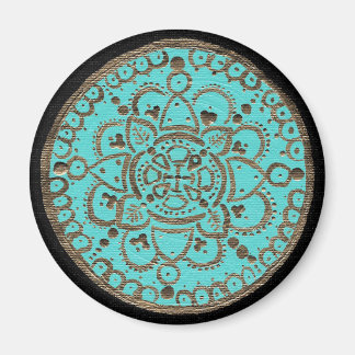 Gold and Turquoise Medallion Magnet