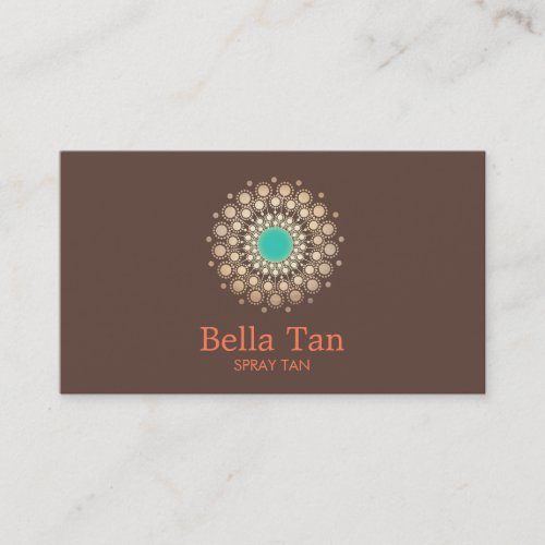 Gold and Turquoise Sun Spray Tan Tropical Brown Business Card