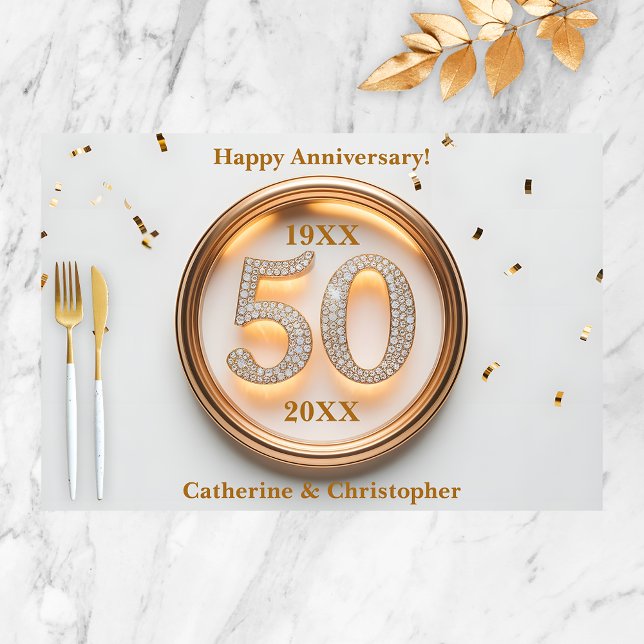 Gold and White 50th Anniversary Paper Placemat (Creator Uploaded)