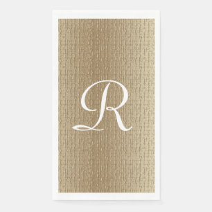 Gold and White 50th Wedding Anniversary Monogram Paper Guest Towels