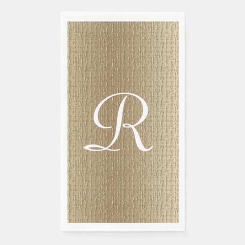 Gold and White 50th Wedding Anniversary Monogram   Paper Guest Towels