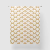 Gold and White Art Deco Fan Flowers Pattern