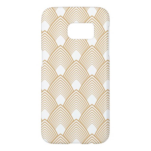 Gold and White Art Deco Pattern Samsung Galaxy S7 Case
