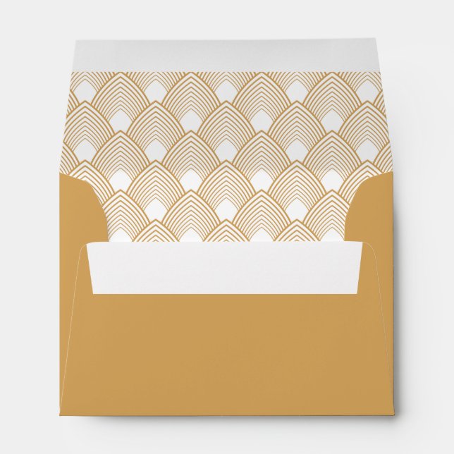 Gold and White Art Deco Pattern Envelope (Back (Bottom))