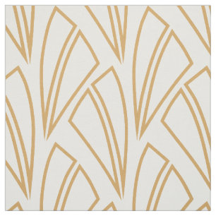 Gold and White Art Deco Pattern Fabric