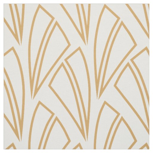 Gold and White Art Deco Pattern Fabric