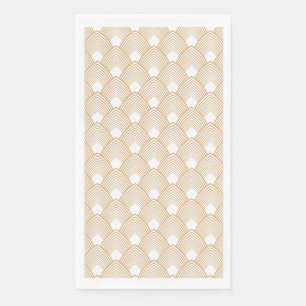 Gold and White Art Deco Pattern Paper Guest Towels