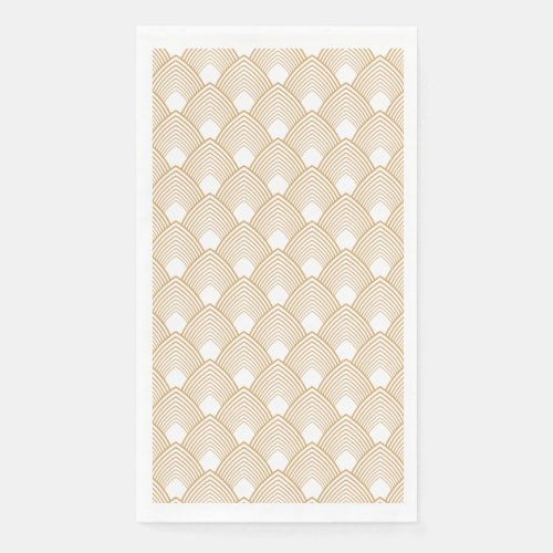 Gold and White Art Deco Pattern Paper Guest Towels
