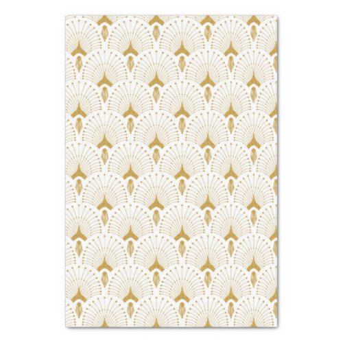 Gold and white art_deco pattern tissue paper