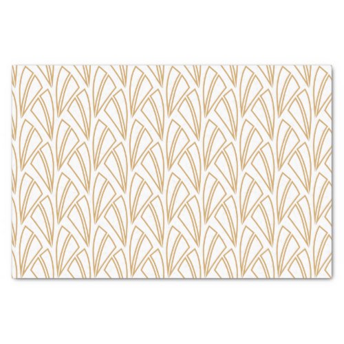 Gold and White Art Deco Pattern Tissue Paper