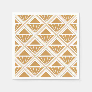 Gold and white Art Deco pattern with rhombuses Napkins