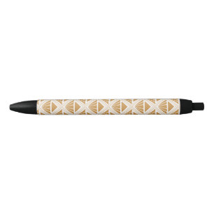 Gold and white Art Deco pattern with rhombuses Pen