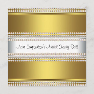 Gold and White Black Tie Corporate Party Invitation