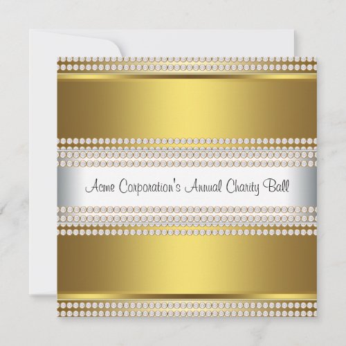 Gold and White Black Tie Corporate Party Personalized Announcement