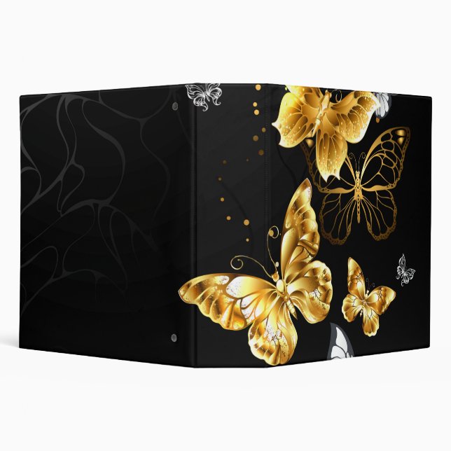 Gold and white butterflies 3 ring binder (Background)