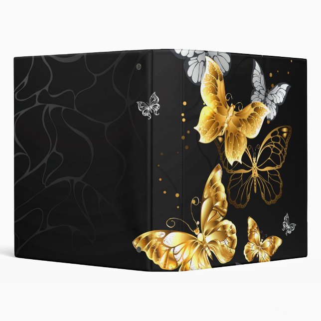 Gold and white butterflies 3 ring binder (Background)