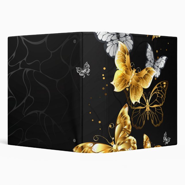 Gold and white butterflies 3 ring binder (Background)