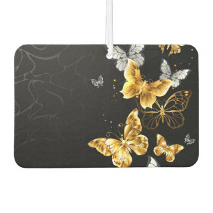 Gold and white butterflies air freshener
