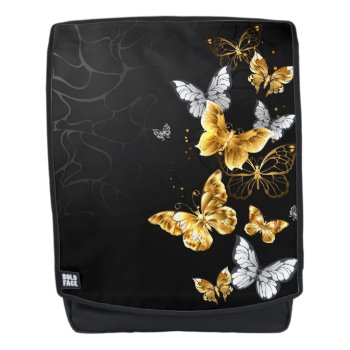 Gold And White Butterflies Backpack by Blackmoon9 at Zazzle