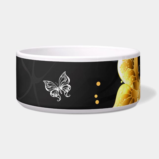 Gold and white butterflies bowl (Front)