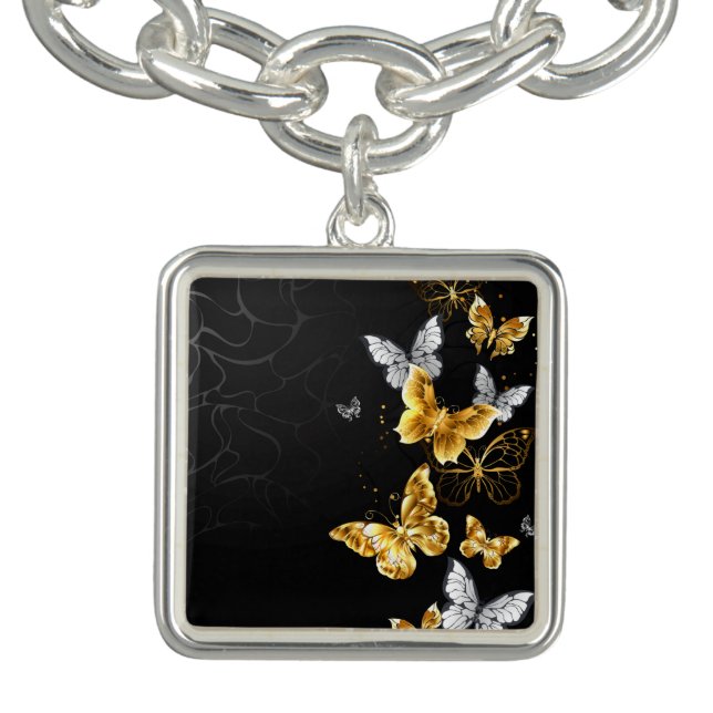 Gold and white butterflies bracelet (Design)