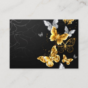 Gold and white butterflies business card