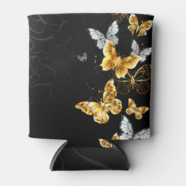 Gold and white butterflies can cooler (Front)