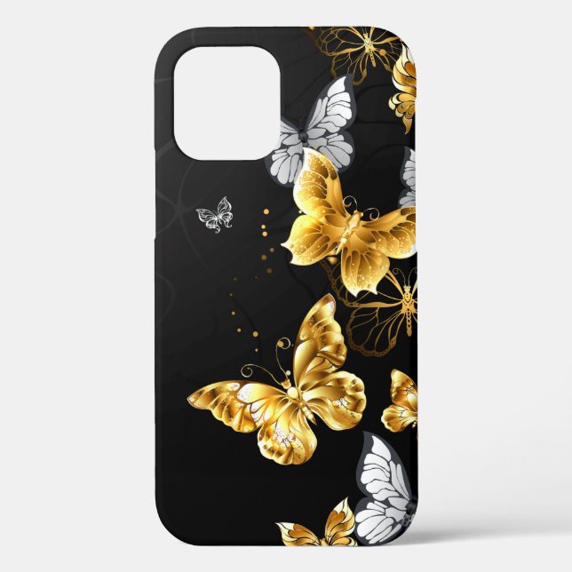 Gold and white butterflies Case-Mate iPhone case (Back)