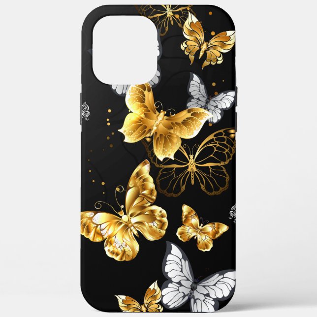 Gold and white butterflies Case-Mate iPhone case (Back)