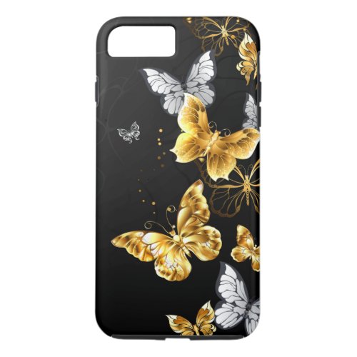 Gold and white butterflies iPhone 8 plus7 plus case