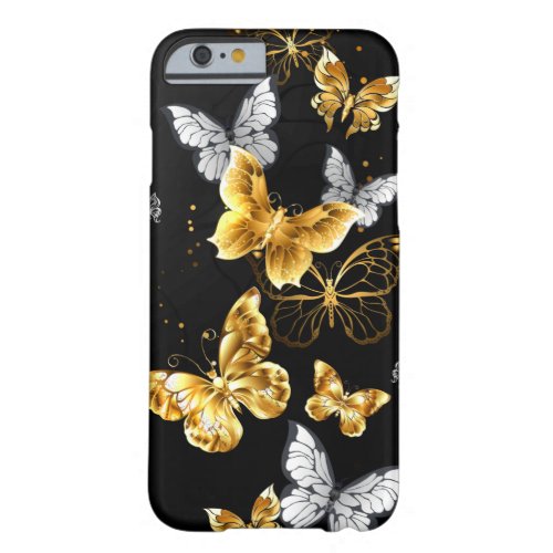 Gold and white butterflies barely there iPhone 6 case