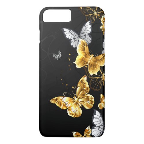 Gold and white butterflies iPhone 8 plus7 plus case