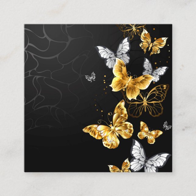 Gold and white butterflies discount card (Front)
