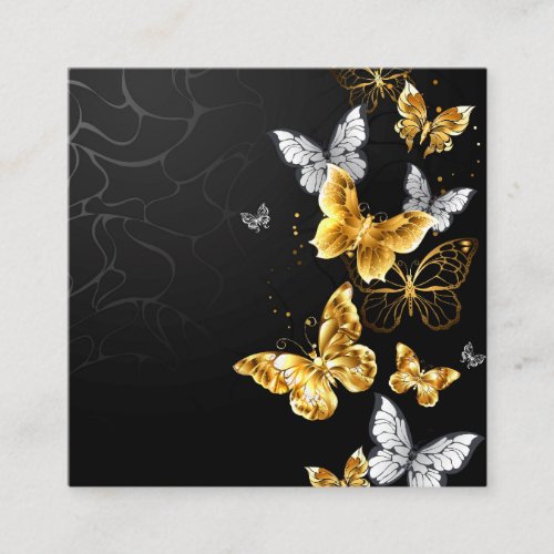 Gold and white butterflies enclosure card