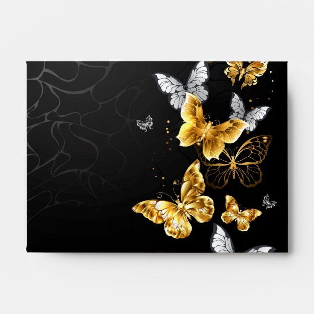 Gold and white butterflies envelope (Front)