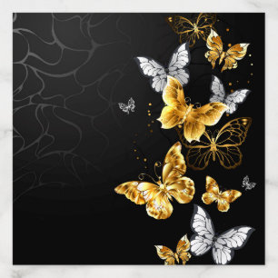 Gold and white butterflies envelope liner