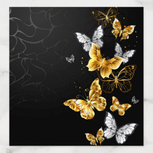 Gold and white butterflies envelope liner
