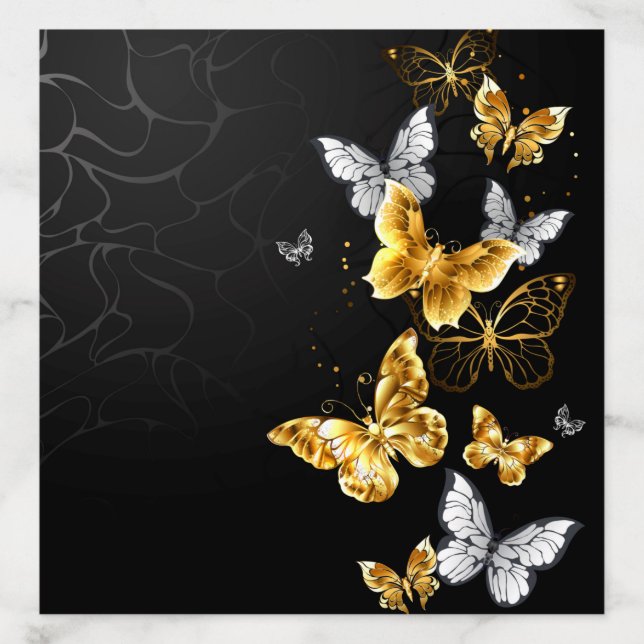 Gold and white butterflies envelope liner (Design)