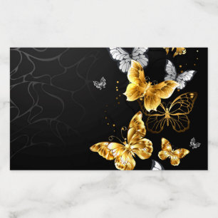 Gold and white butterflies envelope liner
