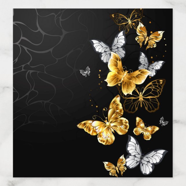 Gold and white butterflies envelope liner (Design)