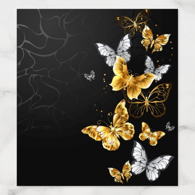 Gold and white butterflies envelope liner (Design)
