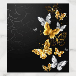 Gold and white butterflies envelope liner