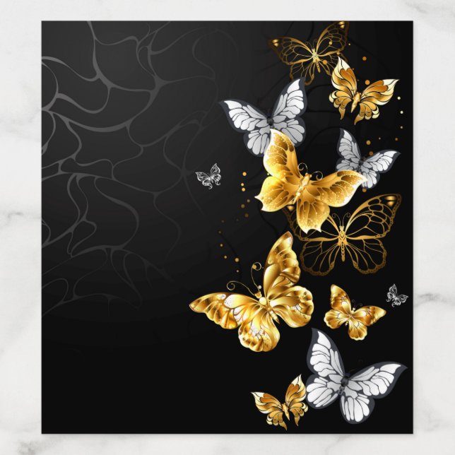 Gold and white butterflies envelope liner (Design)