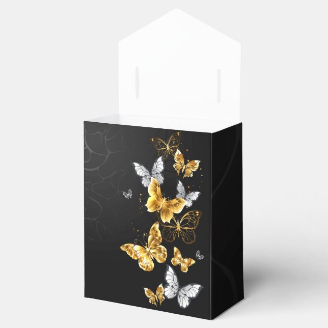 Gold and white butterflies favor boxes (Opened)