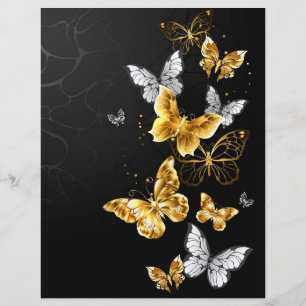Gold and white butterflies flyer